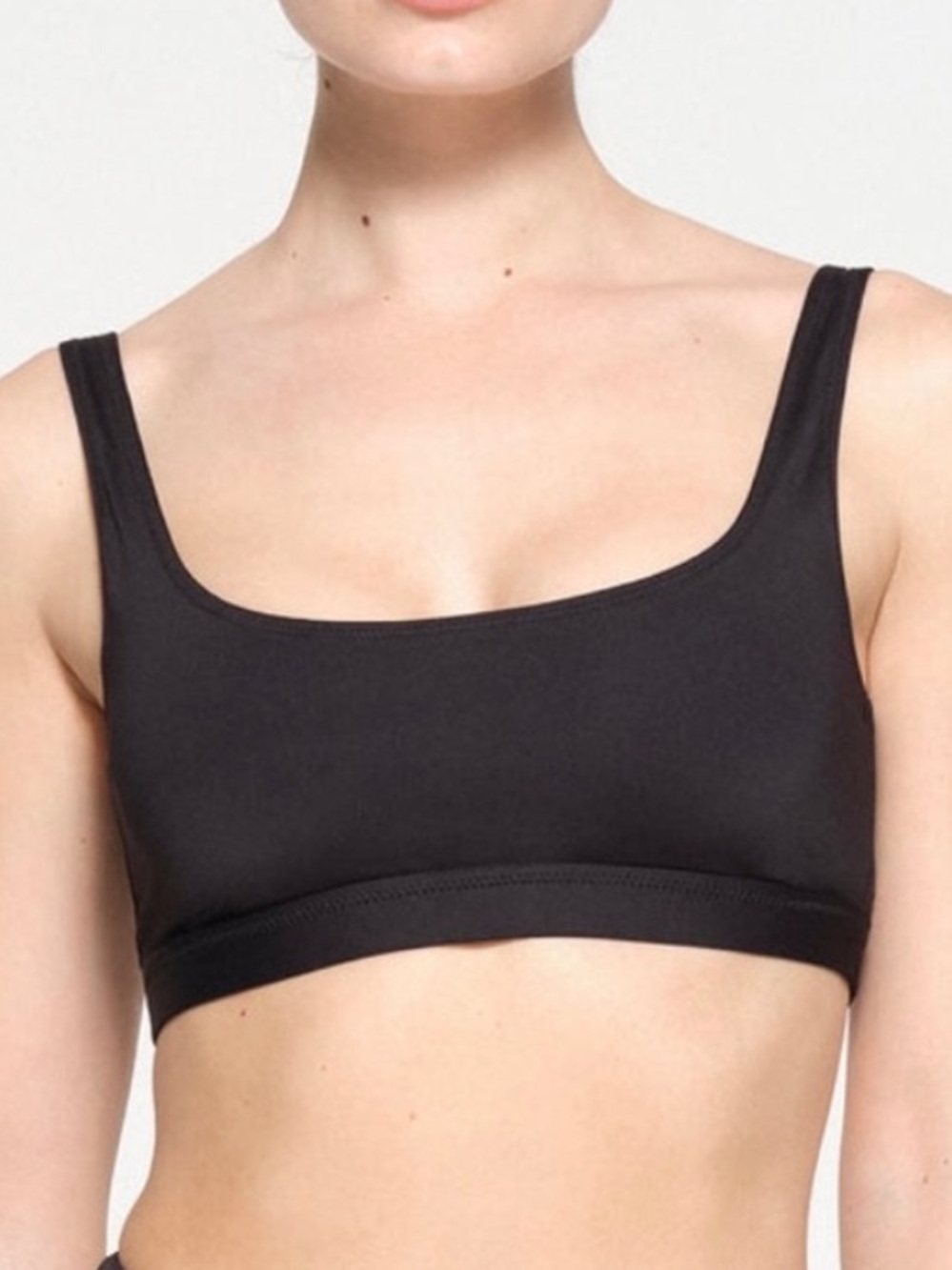 Skims signature swim tank bikini top scoop neck onyx